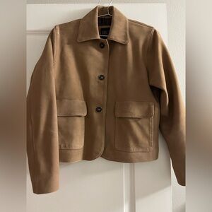 Women’s Suede Pockets Tan Jacket Small